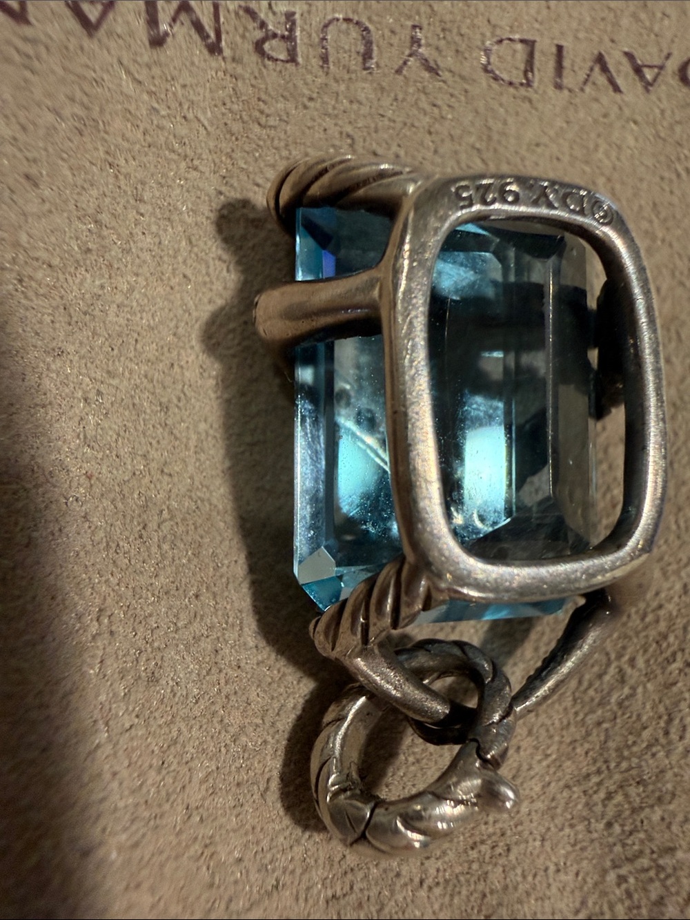David Yurman Blue Topaz Cable Wrap Pendant with Diamonds. RARE - Picture 4 of 5